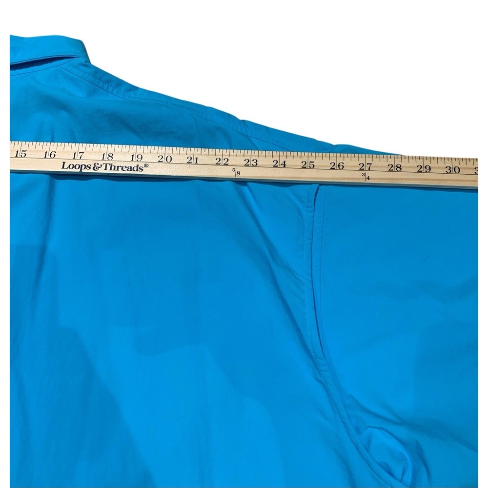 COLUMBIA PFG Fishing Shirt Mens 4X Tall Blue Short Sleeve Button Up 26x34 - Picture 9 of 11